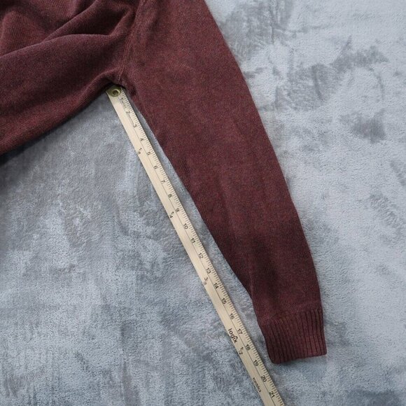 Eddie Bauer Sweater Mens Red Extra Large Knit Cardigan Crewneck Pullover Cotton - Picture 12 of 13